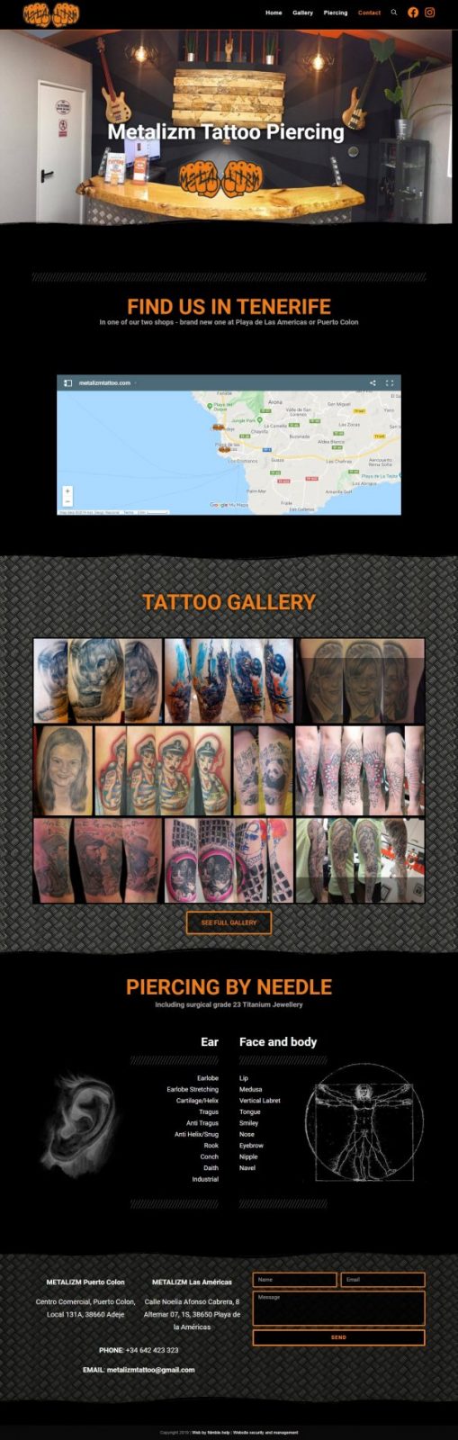 Tattoo štúdio Metalizmtattoo.com - portfólio umelca webstránka 1